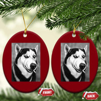 Smoking Siberian Husky Meme Ceramic Ornament Funny Dog Face Gift For Dog Lovers
