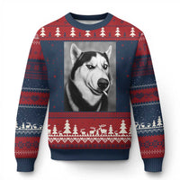 Smoking Siberian Husky Meme Ugly Christmas Sweater Funny Dog Face Gift For Dog Lovers