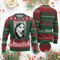 Smoking Siberian Husky Meme Ugly Christmas Sweater Funny Dog Face Gift For Dog Lovers