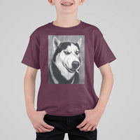 Smoking Siberian Husky Meme T Shirt For Kid Funny Dog Face Gift For Dog Lovers