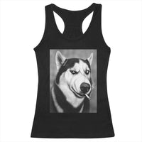 Smoking Siberian Husky Meme Racerback Tank Top Funny Dog Face Gift For Dog Lovers
