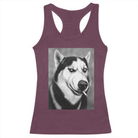 Smoking Siberian Husky Meme Racerback Tank Top Funny Dog Face Gift For Dog Lovers