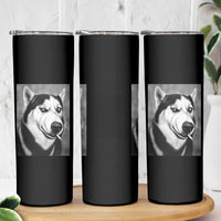 Smoking Siberian Husky Meme Skinny Tumbler Funny Dog Face Gift For Dog Lovers
