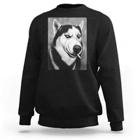 Smoking Siberian Husky Meme Sweatshirt Funny Dog Face Gift For Dog Lovers