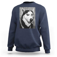 Smoking Siberian Husky Meme Sweatshirt Funny Dog Face Gift For Dog Lovers