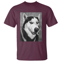 Smoking Siberian Husky Meme T Shirt Funny Dog Face Gift For Dog Lovers