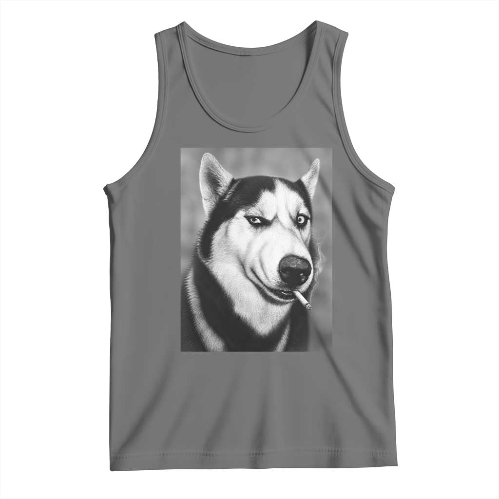 Smoking Siberian Husky Meme Tank Top Funny Dog Face Gift For Dog Lovers