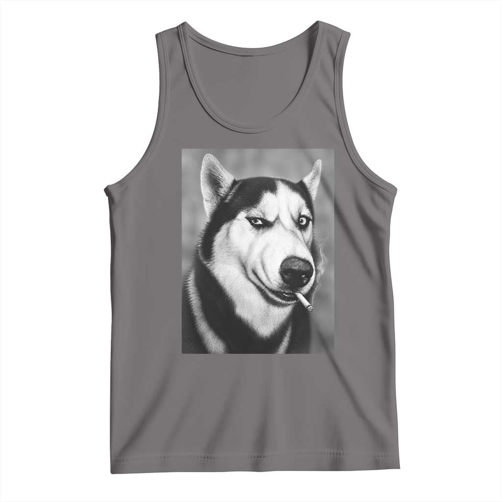 Smoking Siberian Husky Meme Tank Top Funny Dog Face Gift For Dog Lovers