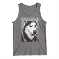 Smoking Siberian Husky Meme Tank Top Funny Dog Face Gift For Dog Lovers