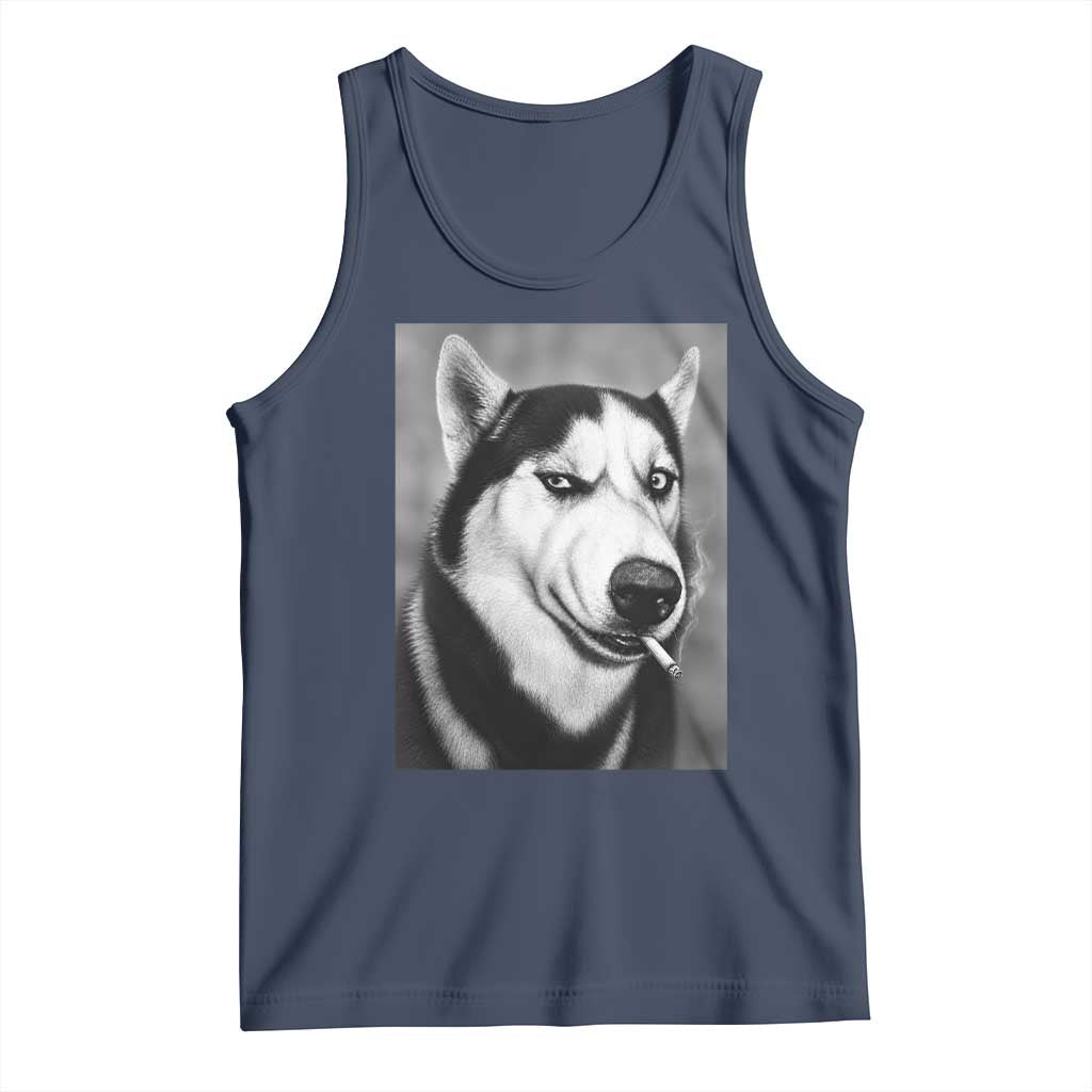 Smoking Siberian Husky Meme Tank Top Funny Dog Face Gift For Dog Lovers
