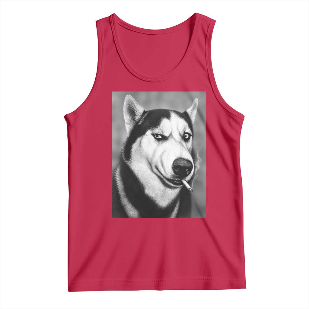 Smoking Siberian Husky Meme Tank Top Funny Dog Face Gift For Dog Lovers