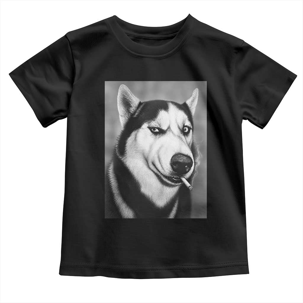 Smoking Siberian Husky Meme Toddler T Shirt Funny Dog Face Gift For Dog Lovers