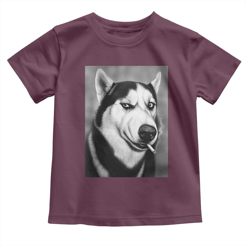 Smoking Siberian Husky Meme Toddler T Shirt Funny Dog Face Gift For Dog Lovers