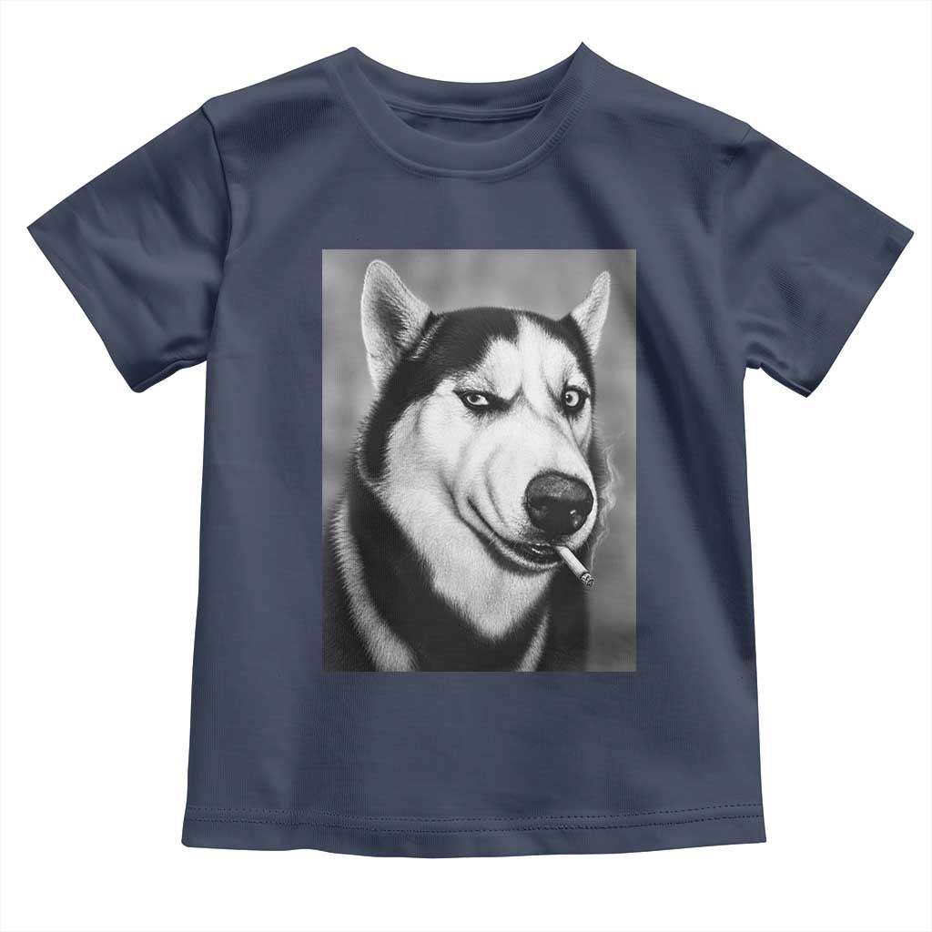 Smoking Siberian Husky Meme Toddler T Shirt Funny Dog Face Gift For Dog Lovers