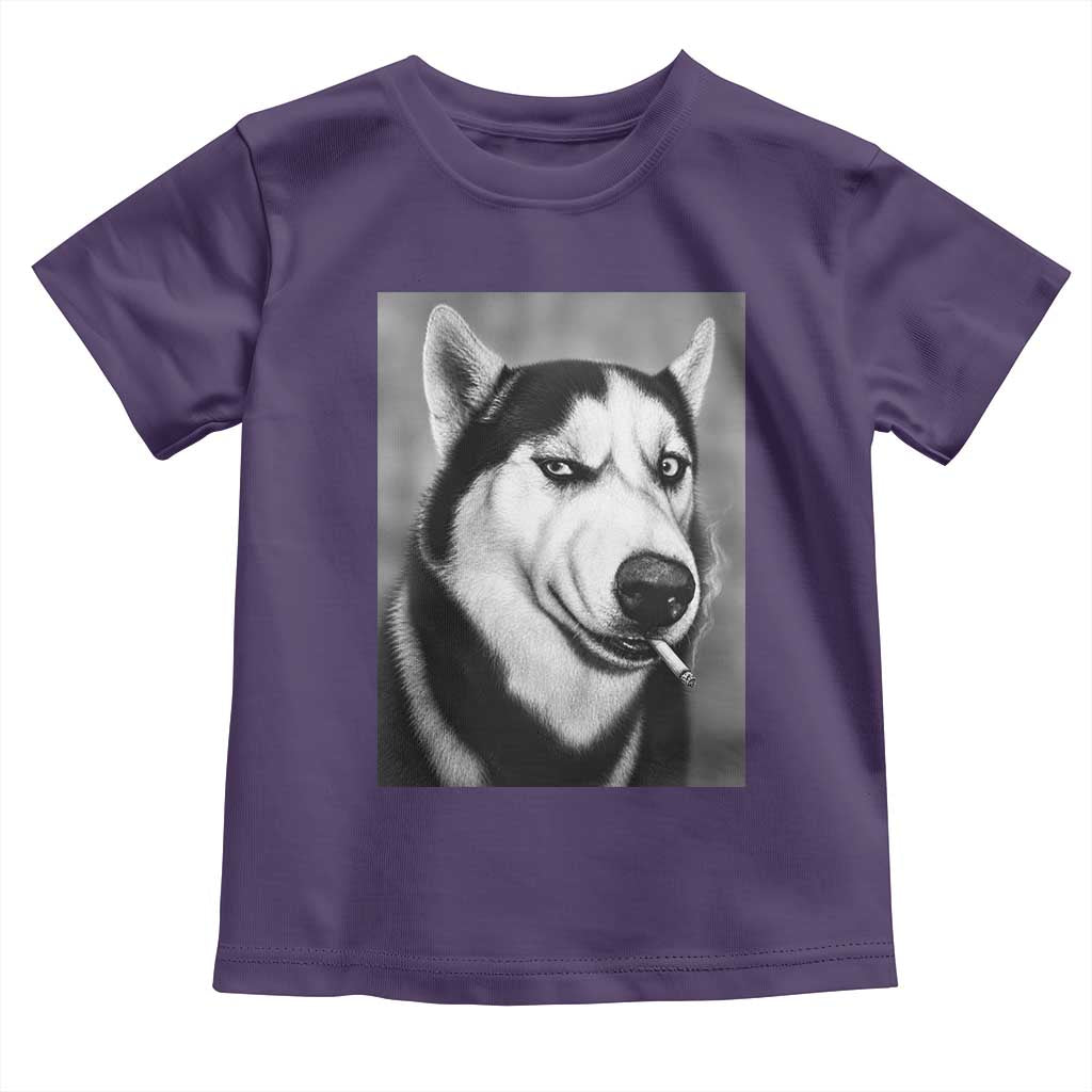 Smoking Siberian Husky Meme Toddler T Shirt Funny Dog Face Gift For Dog Lovers