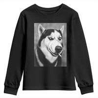 Smoking Siberian Husky Meme Youth Sweatshirt Funny Dog Face Gift For Dog Lovers