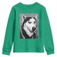 Smoking Siberian Husky Meme Youth Sweatshirt Funny Dog Face Gift For Dog Lovers