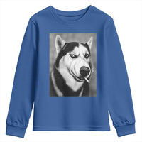 Smoking Siberian Husky Meme Youth Sweatshirt Funny Dog Face Gift For Dog Lovers