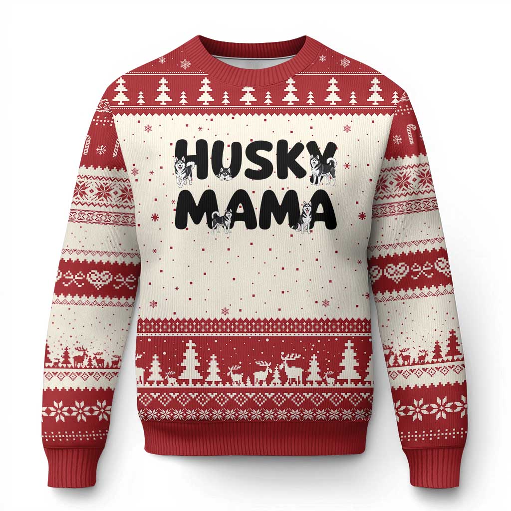 Proud Husky Mama Ugly Christmas Sweater Siberian Husky Mothers Day Gift