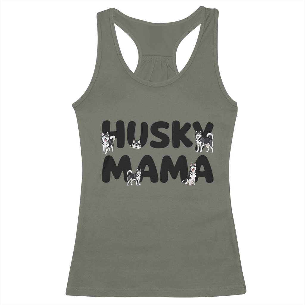 Proud Husky Mama Racerback Tank Top Siberian Husky Mothers Day Gift
