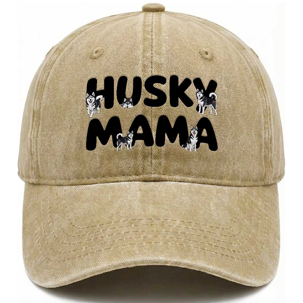 Proud Husky Mama Washed Cotton Baseball Cap Siberian Husky Mothers Day Gift