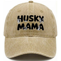Proud Husky Mama Washed Cotton Baseball Cap Siberian Husky Mothers Day Gift