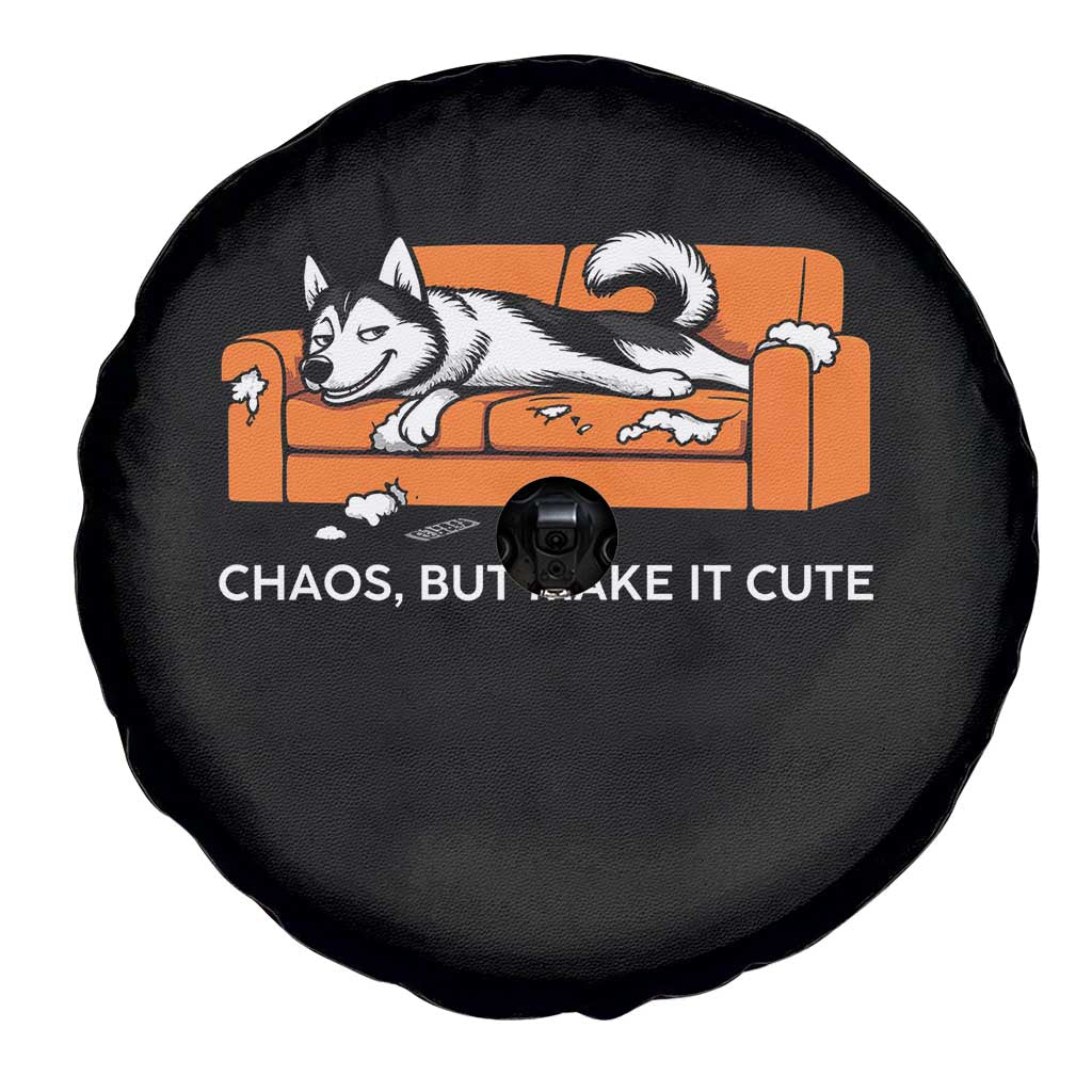 Mischievous Husky Owner Gift Spare Tire Cover Chaos But Make It Cute