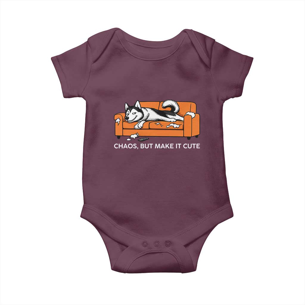 Mischievous Husky Owner Gift Baby Onesie Chaos But Make It Cute
