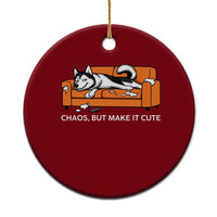 Mischievous Husky Owner Gift Ceramic Ornament Chaos But Make It Cute