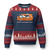 Mischievous Husky Owner Gift Ugly Christmas Sweater Chaos But Make It Cute