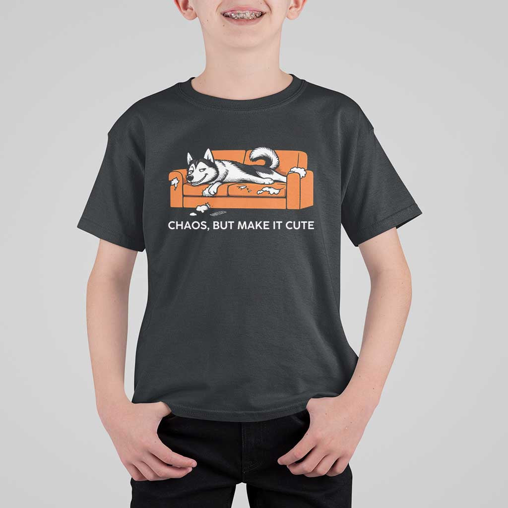 Mischievous Husky Owner Gift T Shirt For Kid Chaos But Make It Cute