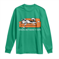Mischievous Husky Owner Gift Long Sleeve Shirt Chaos But Make It Cute