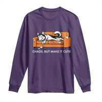 Mischievous Husky Owner Gift Long Sleeve Shirt Chaos But Make It Cute