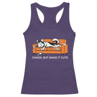 Mischievous Husky Owner Gift Racerback Tank Top Chaos But Make It Cute
