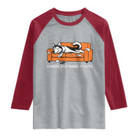 Mischievous Husky Owner Gift Raglan Shirt Chaos But Make It Cute