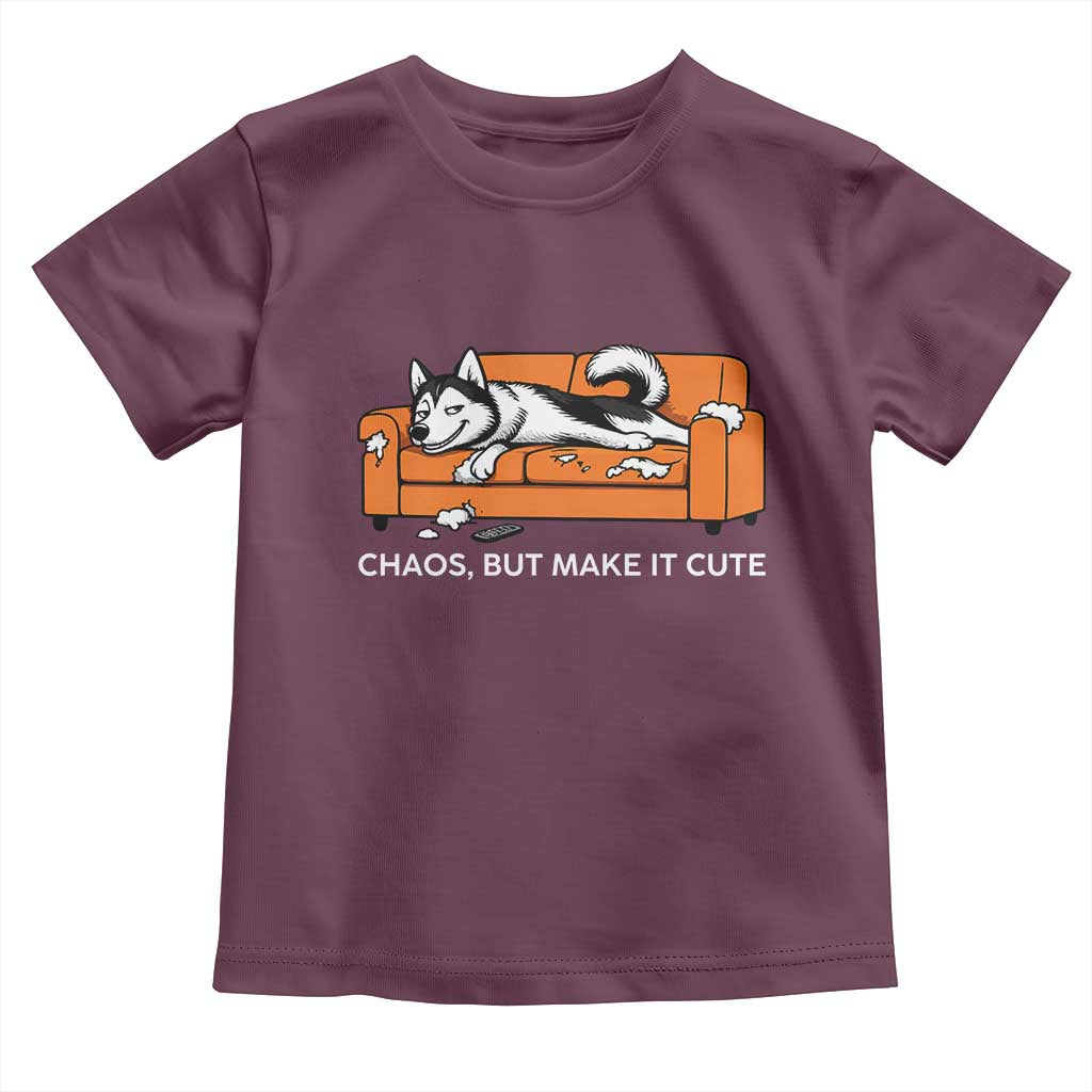Mischievous Husky Owner Gift Toddler T Shirt Chaos But Make It Cute