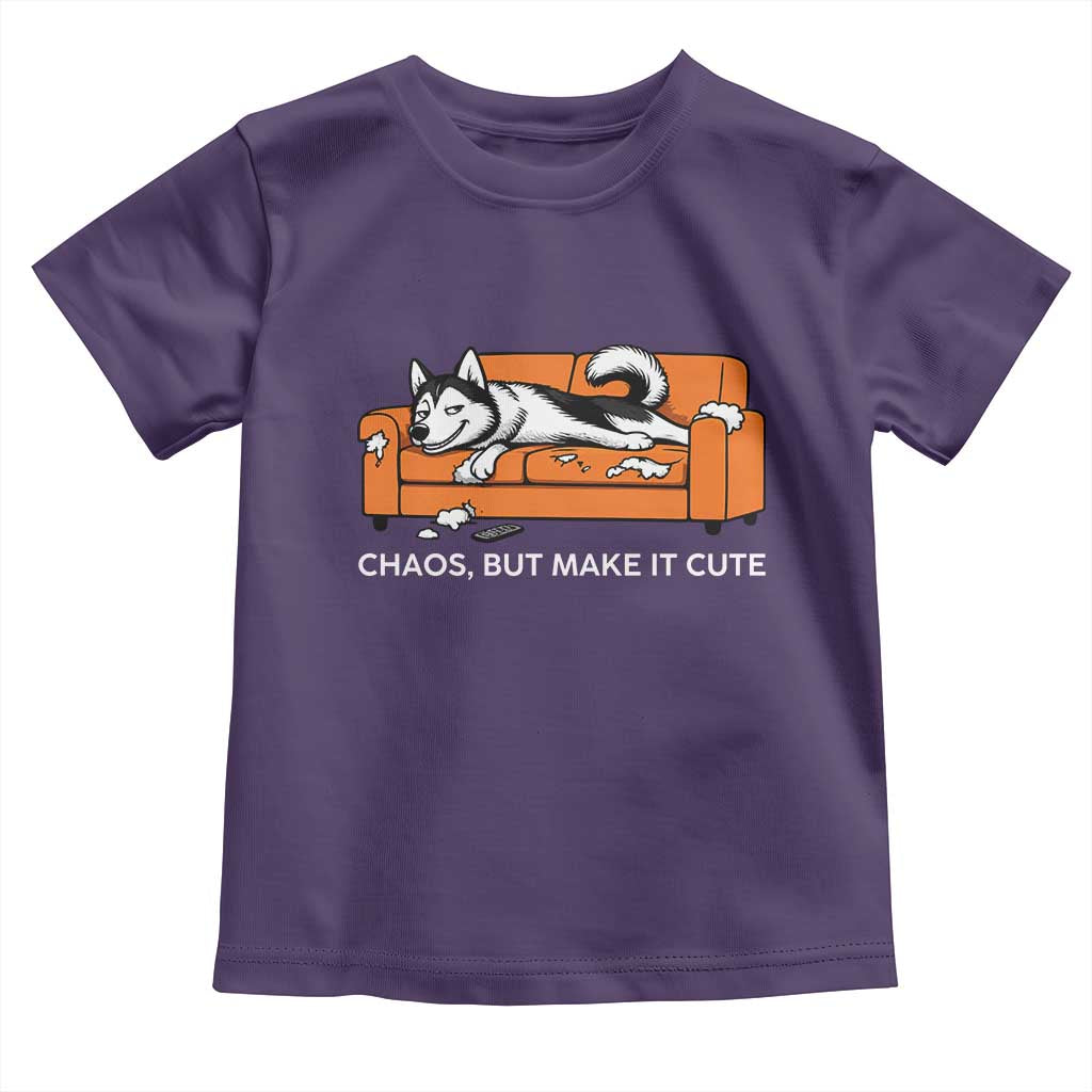 Mischievous Husky Owner Gift Toddler T Shirt Chaos But Make It Cute
