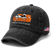 Mischievous Husky Owner Gift Washed Cotton Baseball Cap Chaos But Make It Cute