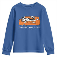 Mischievous Husky Owner Gift Youth Sweatshirt Chaos But Make It Cute