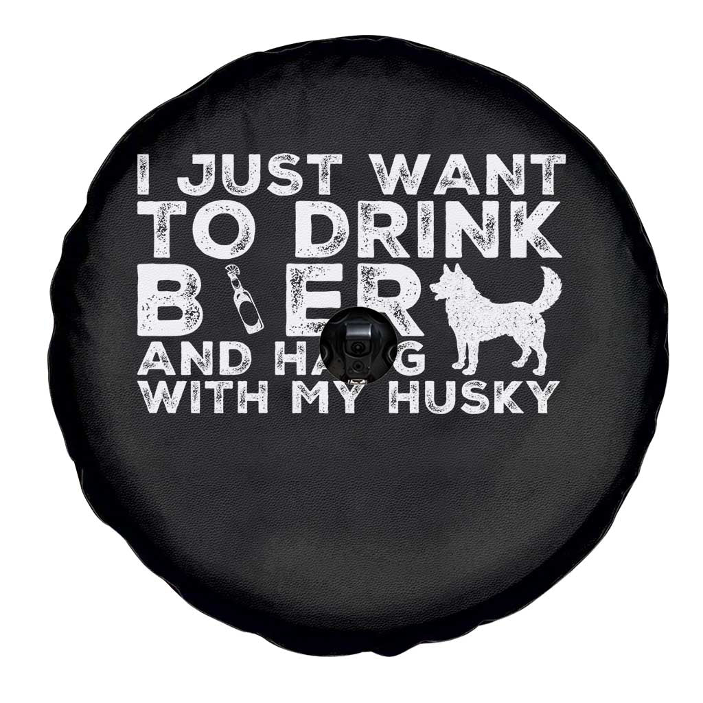 Drink Beer And Hang With My Husky Spare Tire Cover Funny Dog Lover
