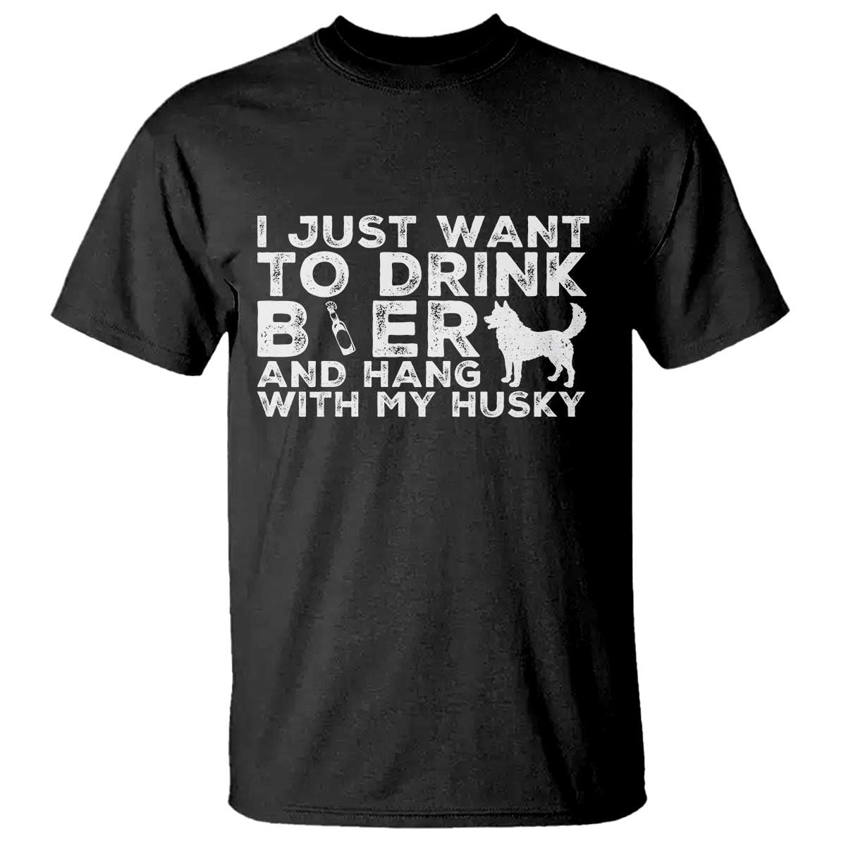 Drink Beer And Hang With My Husky T Shirt Funny Dog Lover