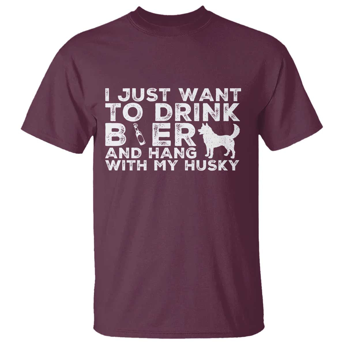 Drink Beer And Hang With My Husky T Shirt Funny Dog Lover