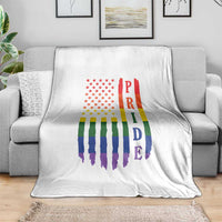 Pride Month Rainbow Flag Graphic Throw Blanket Lesbian Gay LGBT America Flag