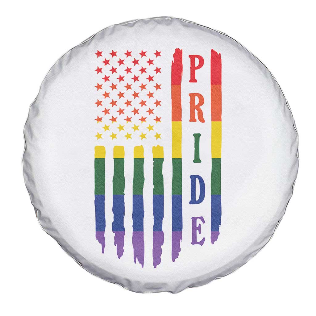 Pride Month Rainbow Flag Graphic Spare Tire Cover Lesbian Gay LGBT America Flag
