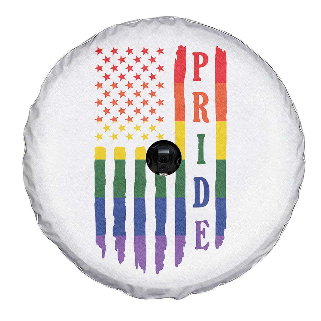 Pride Month Rainbow Flag Graphic Spare Tire Cover Lesbian Gay LGBT America Flag