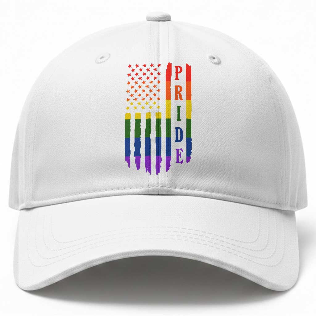 Pride Month Rainbow Flag Graphic Baseball Cap Lesbian Gay LGBT America Flag