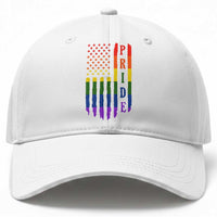 Pride Month Rainbow Flag Graphic Baseball Cap Lesbian Gay LGBT America Flag