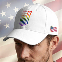 Pride Month Rainbow Flag Graphic Baseball Cap Lesbian Gay LGBT America Flag