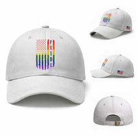 Pride Month Rainbow Flag Graphic Baseball Cap Lesbian Gay LGBT America Flag