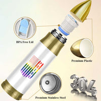 Pride Month Rainbow Flag Graphic Bullet Tumbler Lesbian Gay LGBT America Flag